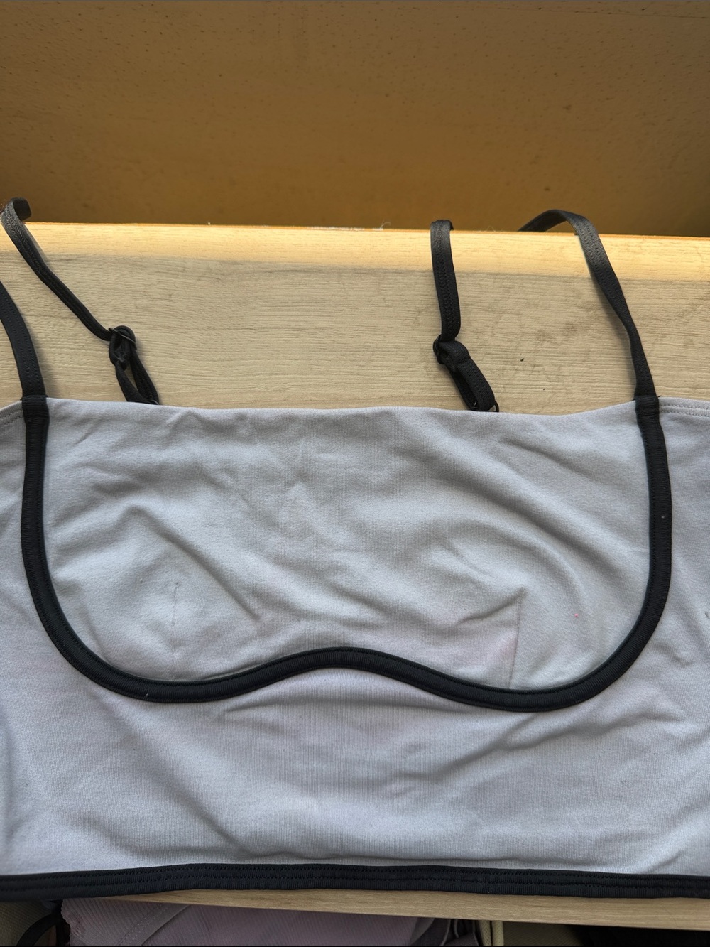 Women’s Light Gray Bralette with Black Trim - Adjustable Straps